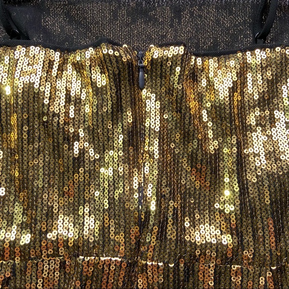 Urban Outfitters gold sequin mini dress with spaghetti straps. Size S - Picture 8 of 10